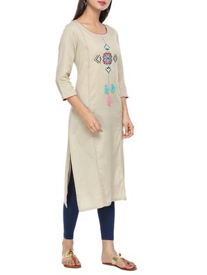embroidered straight kurta - 15821875 - Standard Image - 2
