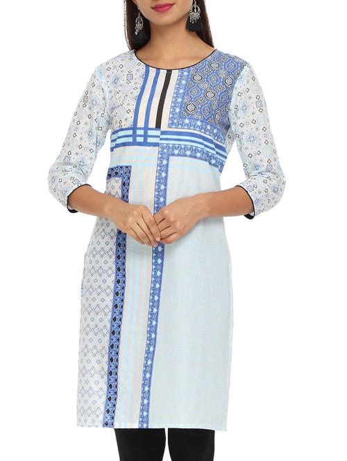 printed straight kurta - 15821881 - Standard Image - 1
