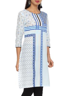 printed straight kurta - 15821881 - Standard Image - 2