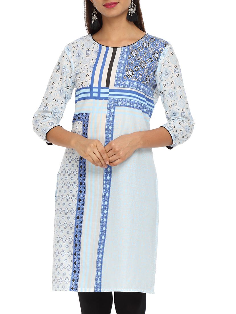 printed straight kurta - 15821881 - Zoom Image - 1