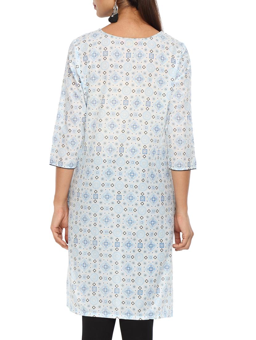 printed straight kurta - 15821881 - Zoom Image - 3