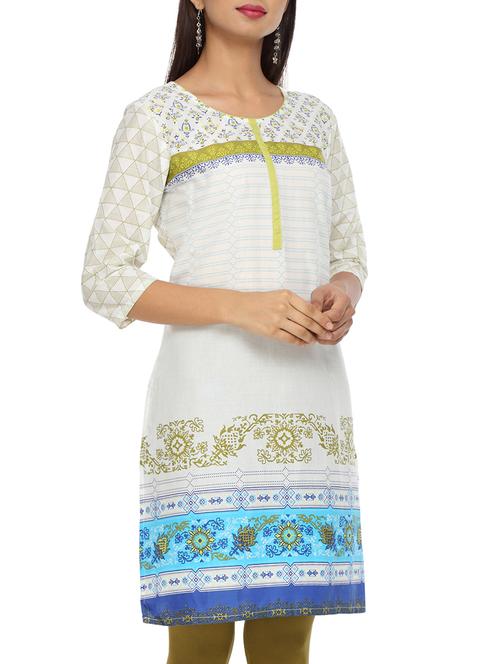 printed straight kurta - 15821883 - Standard Image - 1