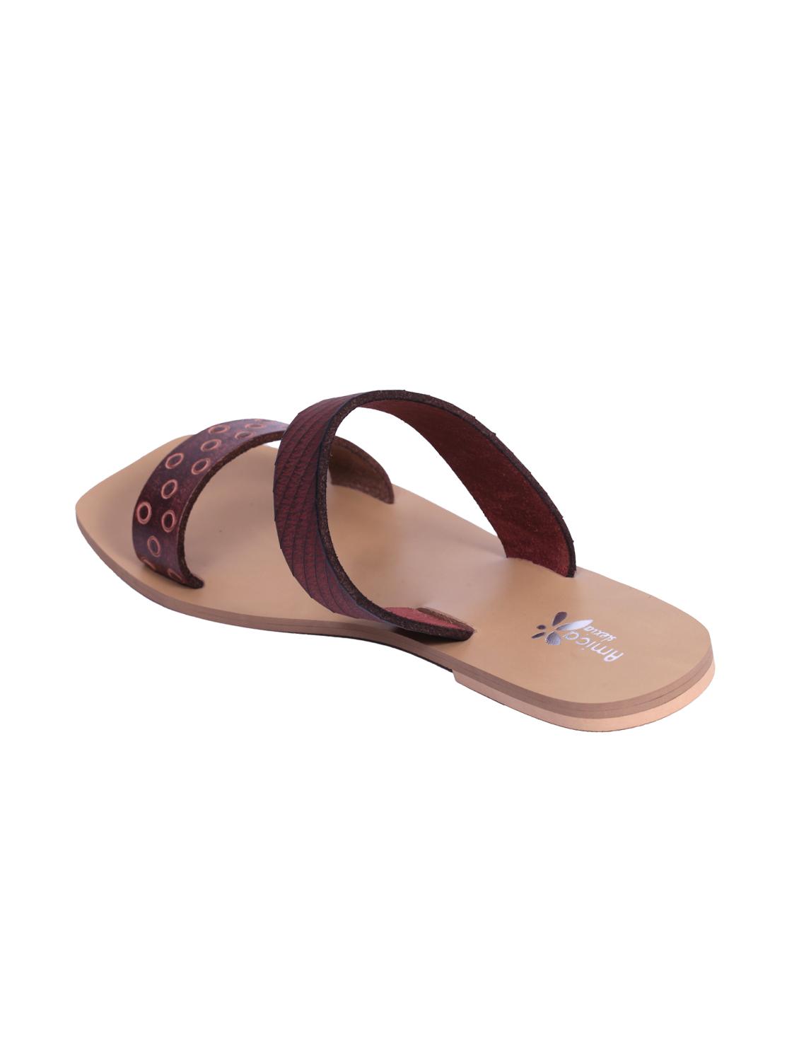 brown slip on sandals - 15822121 - Zoom Image - 3