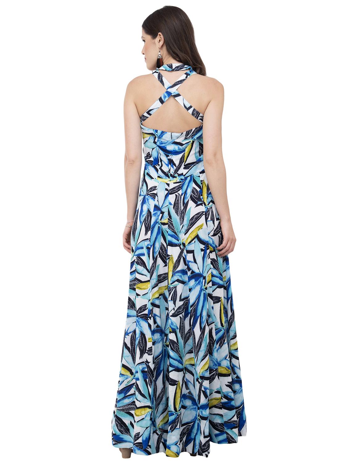 criss-cross back halter neck dress - 15822160 - Zoom Image - 2