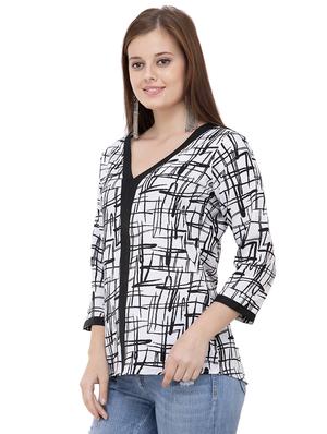 abstract print v-neck top - 15822162 - Standard Image - 2
