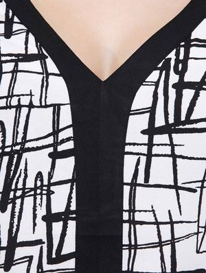 abstract print v-neck top - 15822162 - Standard Image - 5