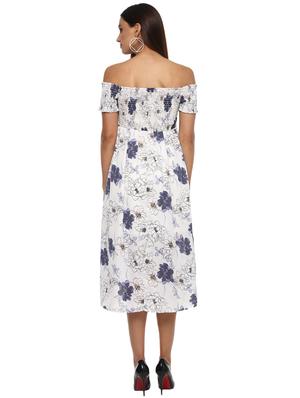 smocking detail off shoulder floral dress - 15822305 - Standard Image - 3