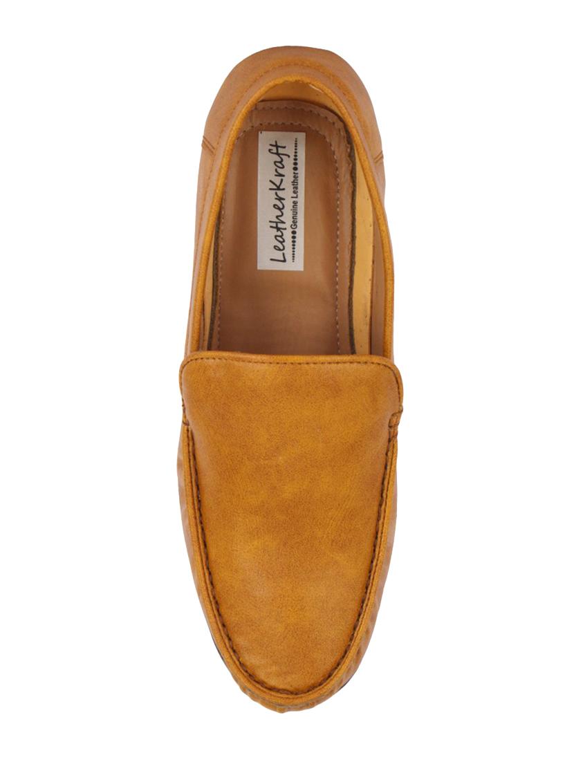 tan synthetic slip on loafers - 15822324 - Zoom Image - 4