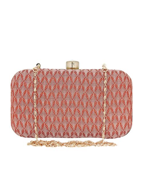 pink cotton polyester blend minaudiere clutch - 15822442 - Standard Image - 1