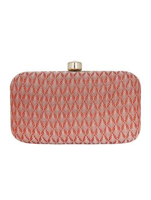 pink cotton polyester blend minaudiere clutch - 15822442 - Standard Image - 2