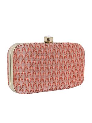 pink cotton polyester blend minaudiere clutch - 15822442 - Standard Image - 4