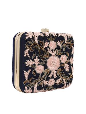 blue velvet box clutch - 15822450 - Standard Image - 4