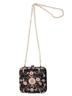blue velvet box clutch - 15822450 - Standard Image - 5