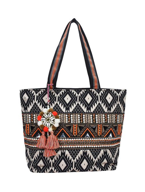 black cotton regular handbag - 15822454 - Standard Image - 1