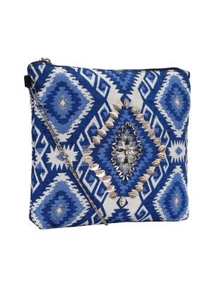 blue canvas regular sling bag - 15822474 - Standard Image - 4
