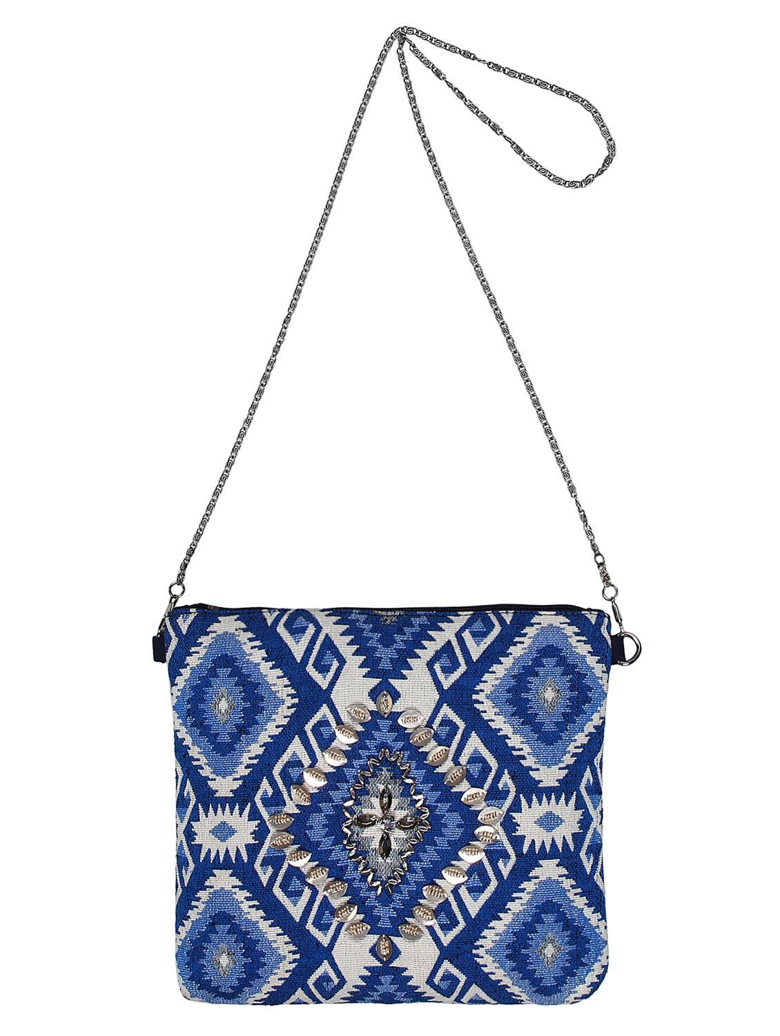 blue canvas regular sling bag - 15822474 - Zoom Image - 5