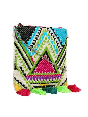 multi colored jute regular sling bag - 15822475 - Standard Image - 4