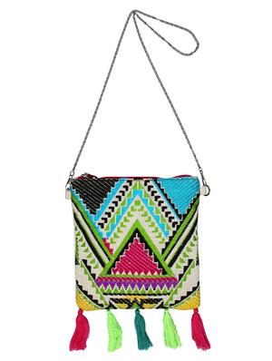 multi colored jute regular sling bag - 15822475 - Standard Image - 5