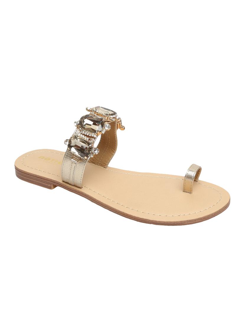 gold one toe sandals - 15822565 - Zoom Image - 1