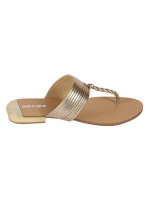 gold t-strap sandals - 15822568 - Standard Image - 2