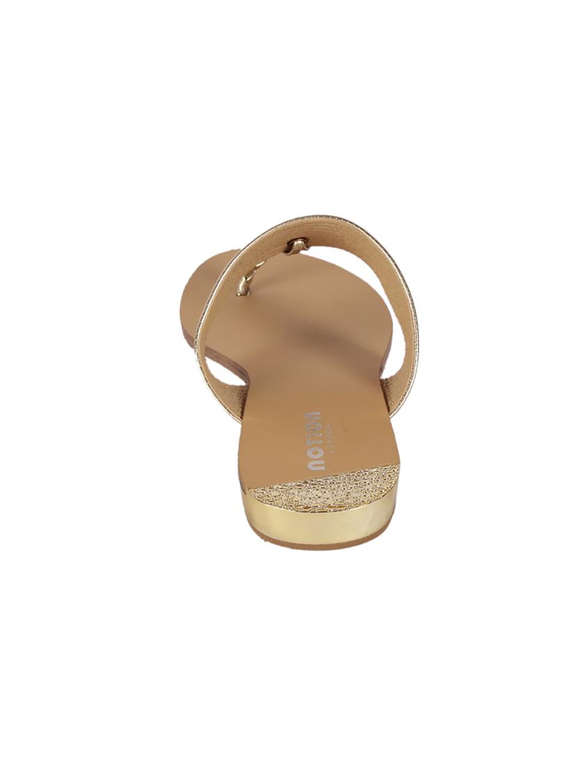 gold t-strap sandals - 15822568 - Zoom Image - 3