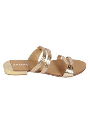 gold slip on sandals - 15822571 - Standard Image - 2
