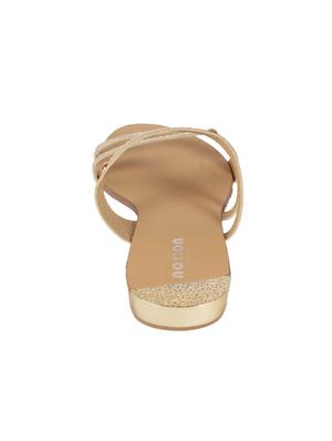 gold slip on sandals - 15822571 - Standard Image - 3