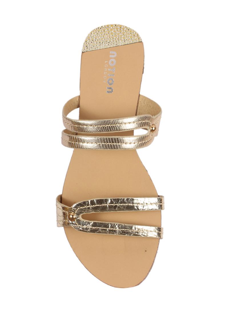 gold slip on sandals - 15822571 - Zoom Image - 4