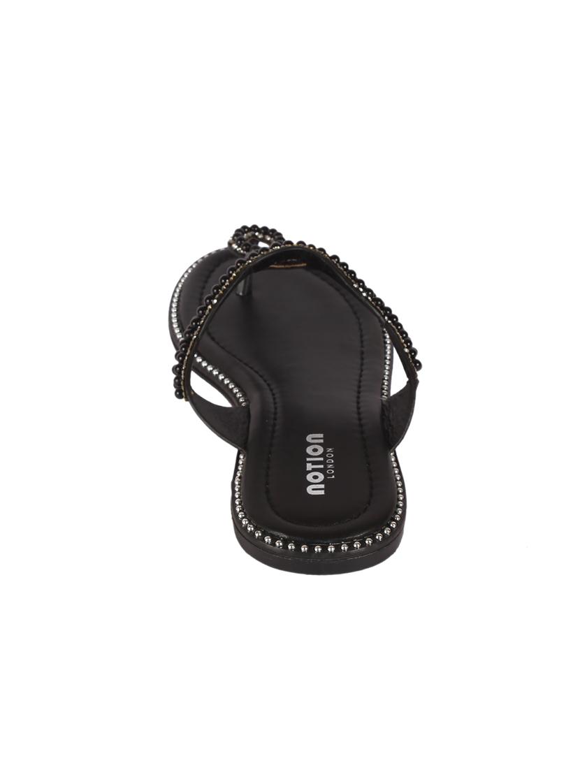 black t- strap sandals - 15822575 - Zoom Image - 3