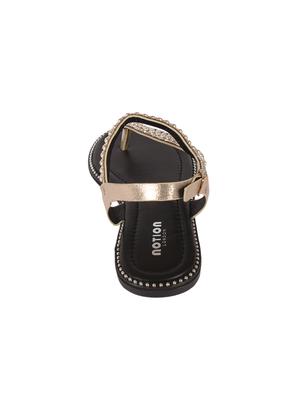 gold t-strap sandals - 15822578 - Standard Image - 3