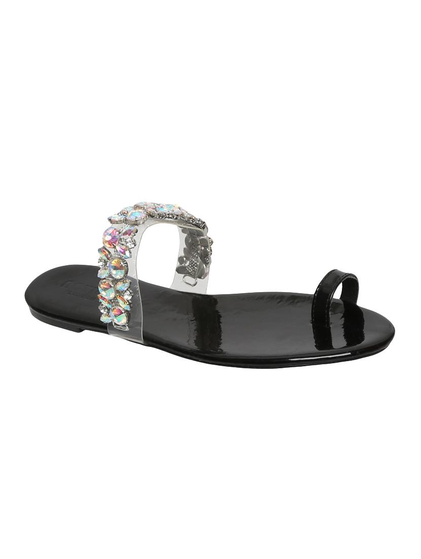 black one toe sandals - 15822581 - Zoom Image - 1