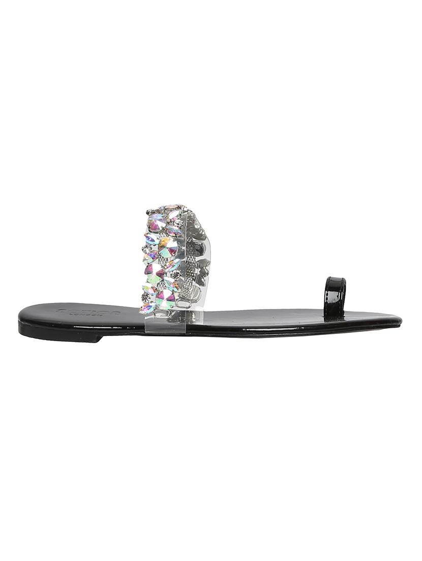 black one toe sandals - 15822581 - Zoom Image - 2
