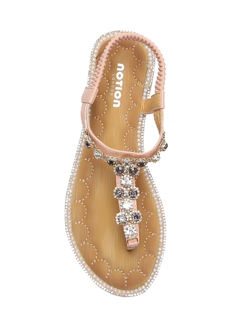 pink t-strap sandals - 15822586 - Zoom Image - 4