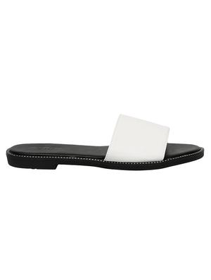 white slip on sandals - 15822601 - Standard Image - 2