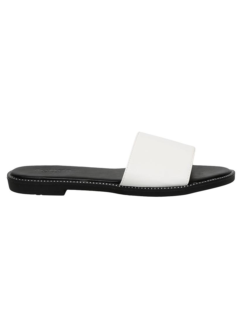white slip on sandals - 15822601 - Zoom Image - 2