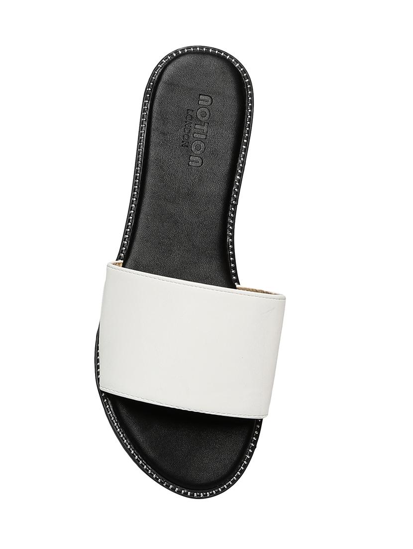 white slip on sandals - 15822601 - Zoom Image - 4