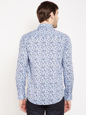 blue floral printed casual shirt - 15822767 - Standard Image - 3