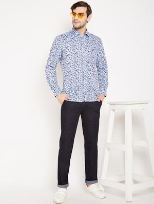 blue floral printed casual shirt - 15822767 - Standard Image - 4