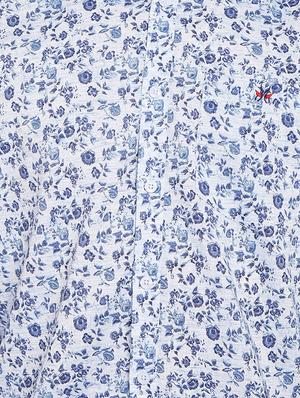 blue floral printed casual shirt - 15822767 - Standard Image - 5