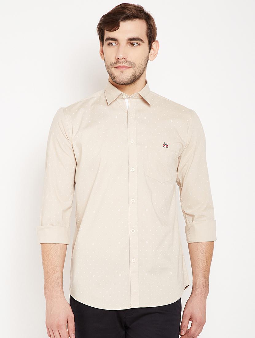 beige printed casual shirt - 15822776 - Zoom Image - 1