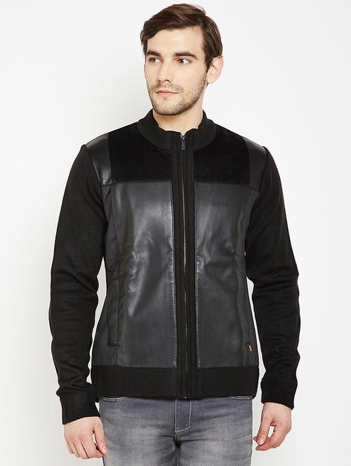 black leather casual jacket - 15822783 - Very Small Image - 1