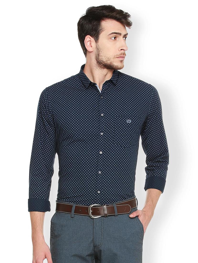 navy blue printed casual shirt - 15823040 - Zoom Image - 1