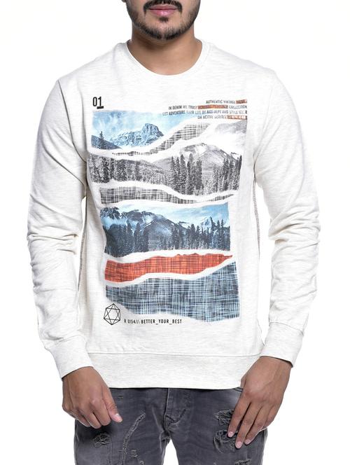 white viscose chest printed sweatshirt - 15823470 - Standard Image - 1