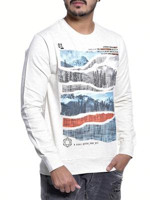 white viscose chest printed sweatshirt - 15823470 - Standard Image - 2