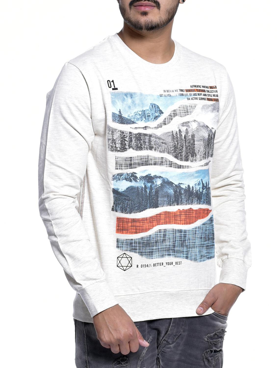 white viscose chest printed sweatshirt - 15823470 - Zoom Image - 2