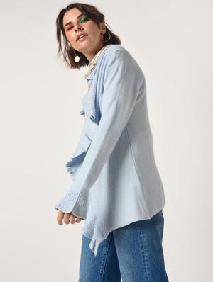 ruffle detail asymmetric shrug - 15823477 - Standard Image - 3