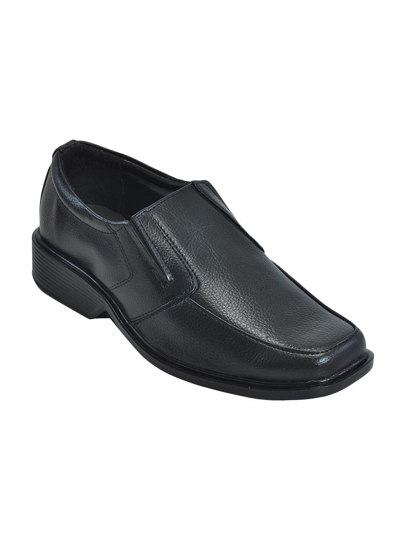 black leather formal slip ons - 15823913 - Zoom Image - 1