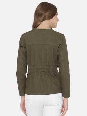 khaki green patch pocket detail shirt - 15824270 - Standard Image - 3