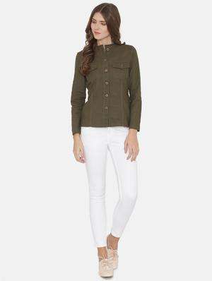 khaki green patch pocket detail shirt - 15824270 - Standard Image - 4
