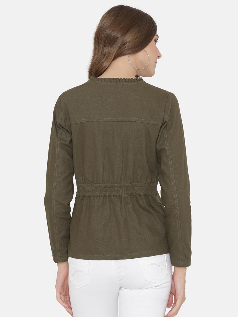 khaki green patch pocket detail shirt - 15824270 - Zoom Image - 3